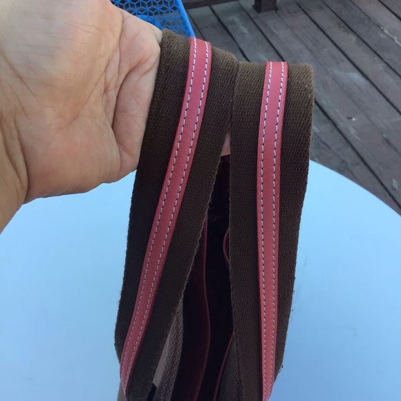 🛍BURBERRY Blue Label Brown/Rose Wine Wool/Canvas - Picture 6 of 12